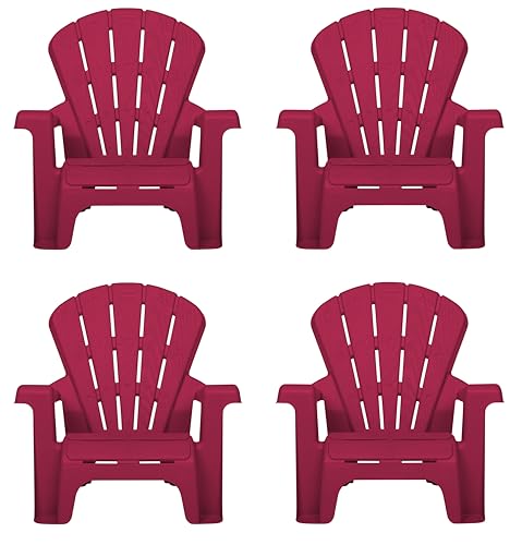 Little Tikes Kids Garden Chair 4 Pack in Red, Outdoor Toddler Activity Adirondack Chairs for Picnic, Garden, Patio, Backyard & Beach, Outdoor Chair Set - size: 4 Pack