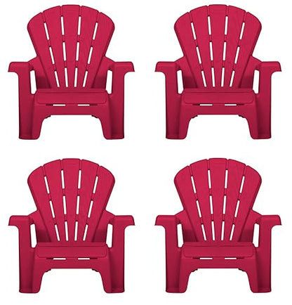 Little Tikes Kids Garden Chair 4 Pack in Red, Outdoor Toddler Activity Adirondack Chairs for Picnic, Garden, Patio, Backyard & Beach, Outdoor Chair Set - size: 4 Pack