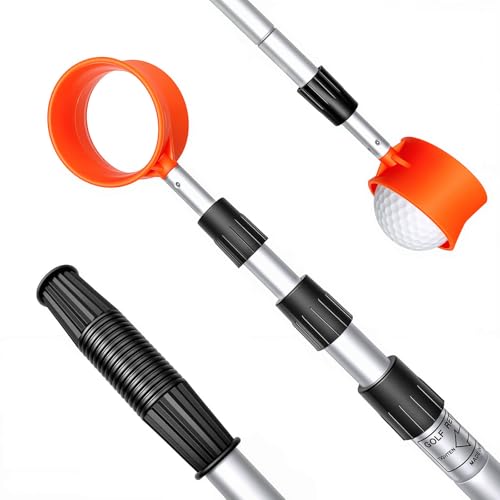 SPEENSUN Golf Ball Retriever, Max 6/9/12/15Ft Lightweight Portable Stainless/Aluminum Alloy Telescopic Golf Ball Grabber for Water, Bushes, Grass and Sand, Golf Accessories Gifts for Men Women - size: 12FT