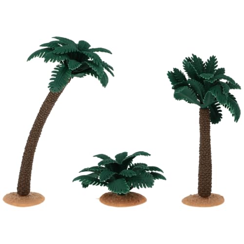 VOSAREA 3pcs Miniature Palm Tree Model for DIY Crafts, Scenery, Landscape, and Diorama Decorations