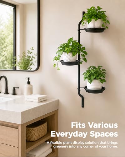 Bamworld Rotating Window Wall Plant Shelves Plant Shelf Indoor Metal Plant Stand Holder 3 Tiered Floating Plant Shelf Hanger Indoor Window Sill Gifts
