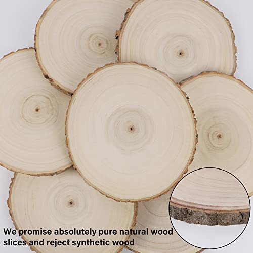 Sancodee 8 Pcs Large Unfinished Wood Slices, 10-11 Inches Wood Slabs for Centerpieces Natural Wooden Circle, DIY Wood Centerpieces for Tables Wedding Party Door Sign Decor - size: 10" - 11"