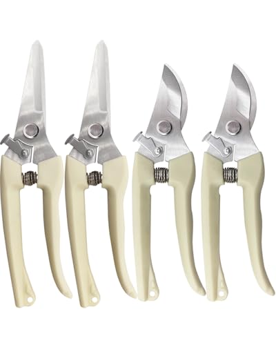 Garden Scissor for Plant, Floral Scissors, Tip Pruning Shears Bulk for Cutting Flowers, Bonsai, Fruits and Trimming Plants (Yellow, 4 Pack) - color: Yellow, size: 4 Pack