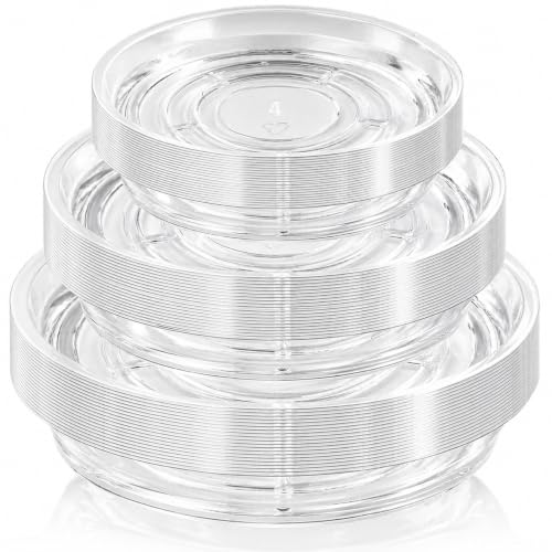 60 Pack Clear Plant Saucers for Indoors (4 6 8 Inch) Flower Pot Saucers for Potted Plants Plate Set Plant Trays for Indoors No Holes Plants Saucer Trays for Pots Drip Tray Plastic Tray for Succulent - color: Clear, size: 4 6 8 inch: 60 pcs