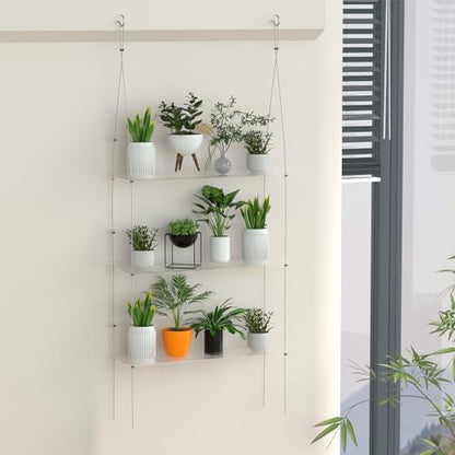 Jolitac Acrylic Window Boxes Plant Shelves for Windows, Acrylic Hanging Window Plant Shelves, Indoor Windows Wall Hanging Plant Stand Flower Display Shelves (Clear, 3-Tier) - size: 3-Tier