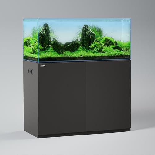 LANDEN Wooden Aquarium Stand & Cabinet, 72 Gallon Fish Tank, 47.2x19.7in | Matte black finish; 120x50x80cm, 31.5in tall; enclosed storage hides wires and gear; fresh, salt, planted or reptile setups - color: Black-fig8_inlet, size: W47.2xD19.7xH31.5in(120