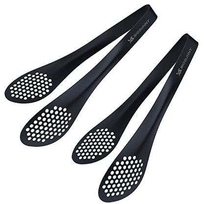 MSY BIGSUNNY Stainless Steel Buffet Tongs - Kitchen Food Tong for Cooking and Serving (Black - 9" Serving Tongs) - color: Black - 9" Serving Tongs