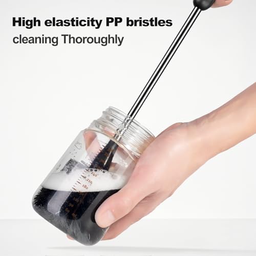[2 Pack] Bottle Brush, 15 Inches Stainless Steel Long Handle Baby Bottle Scrub Cleaning Brushes with Straw & Lid Brushes for Sports Water Bottle, Cups, Coffee Mugs, Glasswares - size: 2