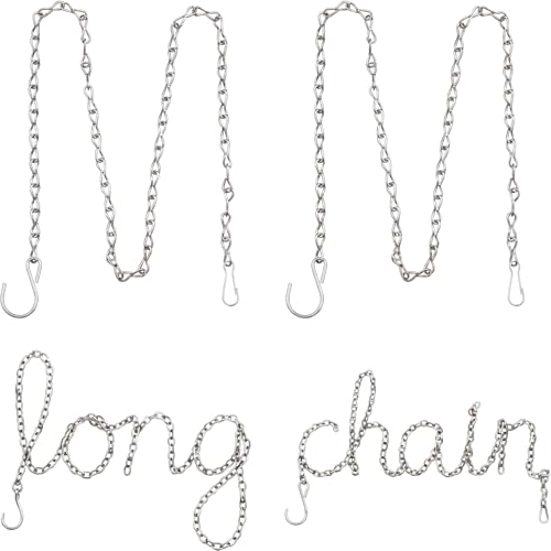 Outus 4 Pack 19.7 Inch Silver Hanging Chain for Bird Feeders, Planters, Lanterns, Wind Chimes, Decorative Ornaments and Birdbaths Basket Extender Chain Outdoor Indoor - color: White, size: 19.7 Inch