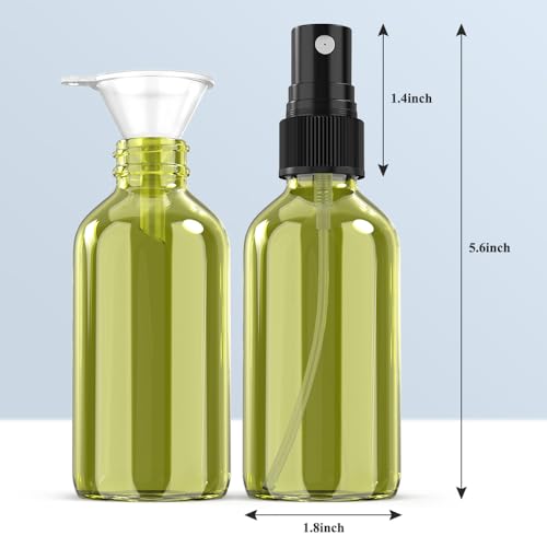 Wedama Spray Bottle, 4 oz Fine Mist Glass Spray Bottles, Little Refillable Liquid Containers for Watering Flowers Cleaning (16 Pack Olive Green) - color: Olive Green, size: 4 Ounce (Pack of 16)