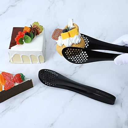 MSY BIGSUNNY Stainless Steel Buffet Tongs - Kitchen Food Tong for Cooking and Serving (Black - 9" Serving Tongs) - color: Black - 9" Serving Tongs