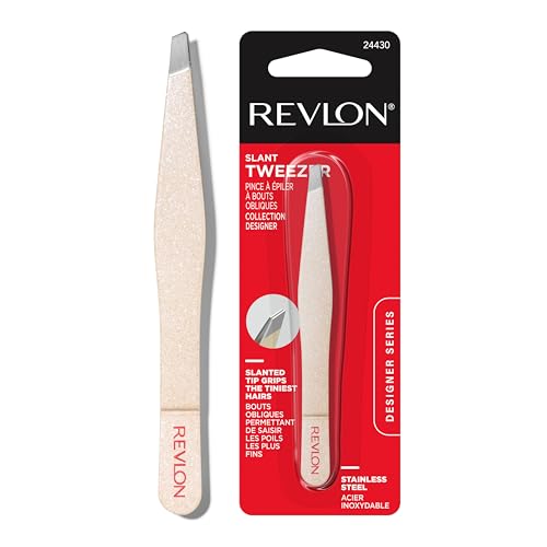 Revlon Designer Series Slant Tip Tweezer, 1 Count | High precision slant tweezers made with long lasting stainless steel for clean hair removal.