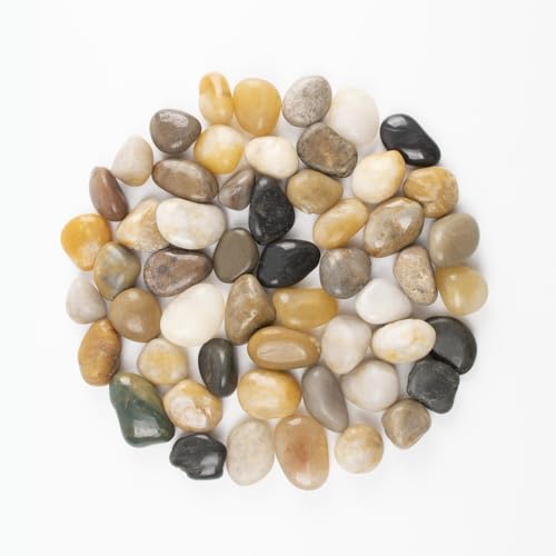 20lbs 0.5-1 Inch River Rocks, Decorative Mixed Pebbles for Garden Landscaping, Indoor Plants, Fish Tanks, Vases, and Succulents – Ideal for Home Decoration and Outdoor Gardens (Mixed, Weight: 20 LB) - color: Mixed, size: Weight: 20 LB