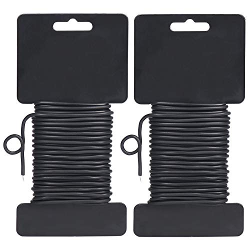 Shintop 3.5mm Garden Ties, Reusable Plant Twist Tie Black Heavy Duty Soft Plant Wire for Gardening, Home, Office (52.5 Feet) - color: Black, size: 3.5mm