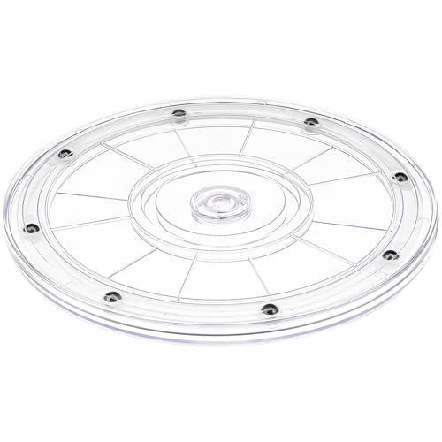 8" Acrylic Clear Lazy Susan Turntable | Steel Ball Bearing for 360-Degree Rotation,Durable Plastic Turntable for Tables Top,Cabinets,Spice Racks - size: 8 Inch