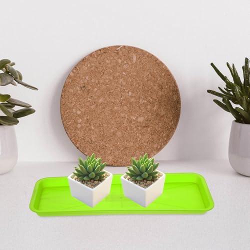 FAVOMOTO 10pcs Rectangular Plastic Plant Saucers, Drip Trays for Indoor Plants, Green Window Sill Trays 15. 7x5. 9x0. 8 Inch - color: Green