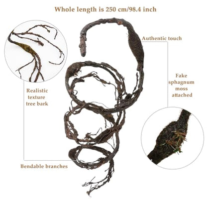 98.4in Artificial Creepy Flexible Tree Branches Halloween Wreath Moss Vines