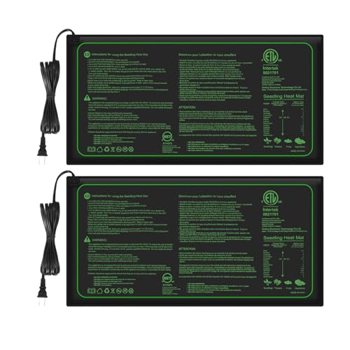 2 Pack 10"x20" Durable and Waterproof Seedling Heat Mat, ETL Listed - style: 2 pack-20"x10"-Heat Mat