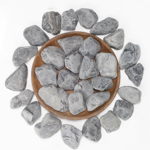 LOIOOJ Black Natural River Rocks, 2-2.5 Inch Decorative Stones for Plants, Garden, and Landscaping – 10LB, Ideal for Walkways, Vases, Crafting, Home Decor, and Outdoor Landscaping - color: 2-2.5 inch, size: 10lbs