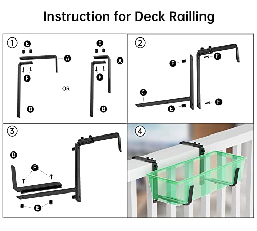 Y&M 2 PCS Window Boxes Planters Adjustable Planter Box Brackets , Heavy Duty Wall Mounted Hooks Hangers for Flower Baskets Holder Durable, Hanging Brackets for Fence Patio Garden Balcony - size: 2p