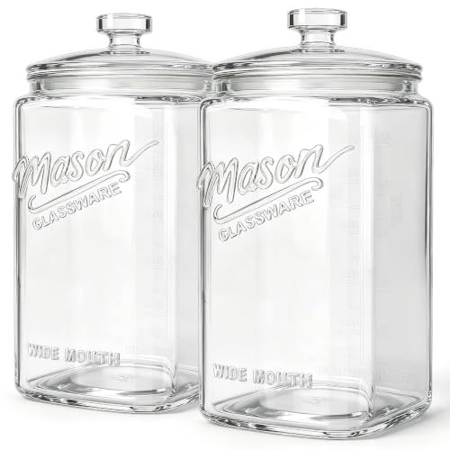 Glass Cookie Jars with Lids Airtight, 1.5 Gallon Glass Jar, 2 Pack - size: 1.5 Gallon (2 Pack)
