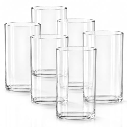 Royal Imports Glass Cylinder Vase 6"x 12" Tall(11.5" Usable Depth) Set of 6 - size: 6" wide x 12" tall - Set of 6