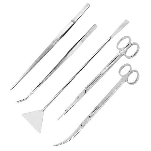 Mandala Crafts Stainless 12" Aquascape Tool Kit for Aquarium Terrariums - color: Stainless Steel 5-in-1 Kit, size: 12 Inches