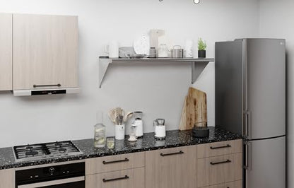 AmGood 18 in. x 48 in. Stainless Steel Wall Mount Shelf - NSF Certified, Commercial Grade, 18-Gauge - Holds up to 385 lbs - with Backsplash & Bullnose Edge for Kitchen, Restaurant, Garage - size: 18 in. x 48 in.