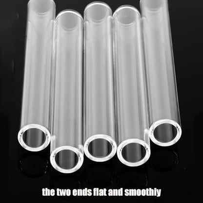 Borosilicate Glass Tubes 6inch 10mm, Clear Glass Tubing heart Resistant 8pc - size: OD: 0.39in Length: 6in
