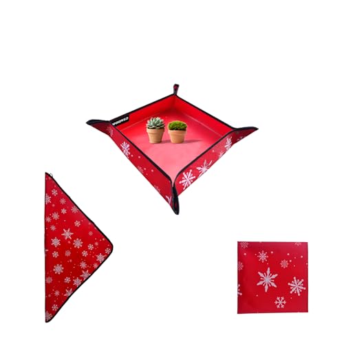 27"x27" Plant Transplanting Mat - Thickened Waterproof Potting Mat, Succulent Gardening Mat, Portable Repotting Mat for Mess Control, Indoor Outdoor Use (PVC-Red Snowflake) - color: Red Snowflake, size: 27" x 27" x 0.1"