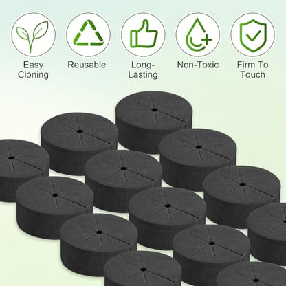 M METERXITY 20-Pack Cloning Collars Inserts, Hydroponics Sponge Systems Cloning DIY Foam Cloner Inserts Fits 2" Net Pots for Hydroponic/Clone Machines/Plant Germination [Black, Orange] - color: Black, Orange