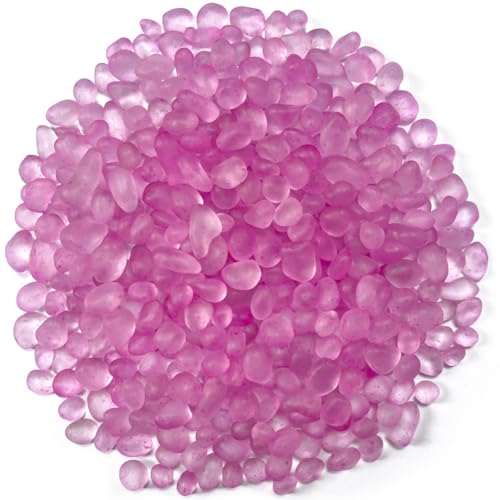 0.89LB Magenta Aquarium Glass Stones Glass Pebbles for Fish Tanks Decorations Aquarium Gravel Fish Tank Rocks, Glass Gems Stones Beads Pebbles Rock Sand for Vase Filler Fish Turtle Tank Decorations - color: Magenta