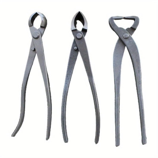 Bonsai Tool Set - 210mm Knob Cutter, Concave Cutter & Root Cutter Pliers, Heavy-Duty Garden Bonsai Modeling Tools (C)