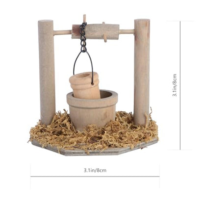 Toyvian Mini Garden Well 3.14In Outdoor Dollhouse Accessory Miniature Water Well for DIY Micro Landscape Decor and Dollhouse Outdoor Country Wells