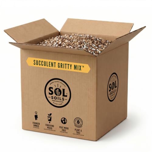 Succulent Gritty Mix 7 Gallon Box - Fast Draining Peat Moss Free Succulent Soil Potting Mix with Coconut Husk Chips, Perlite & Pumice - size: 7 Gallon