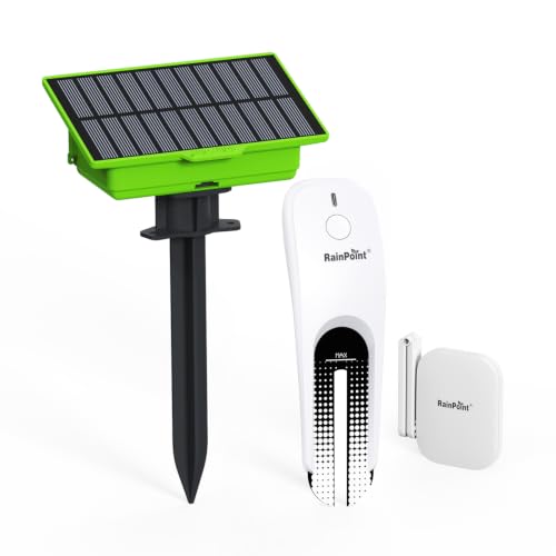 RainPoint WiFi Solar Drip Irrigation System with 3-in-1 WiFi Soil Meter