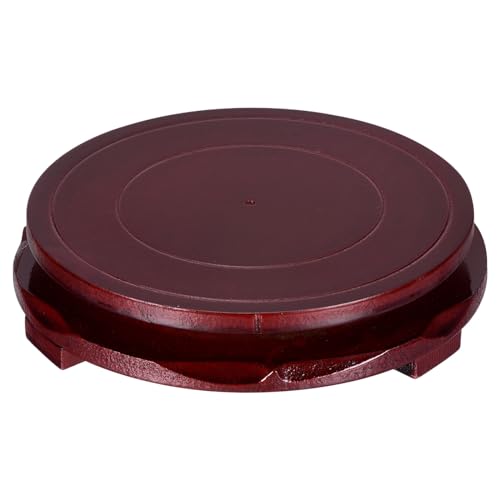 PATIKIL Planter Display Stand, 6.7 Inch Dia Round Bonsai Stand Imitation Wood Style Rotatable Home Decor Display for Table Lamp Teapot Base - size: 6.7 Inch