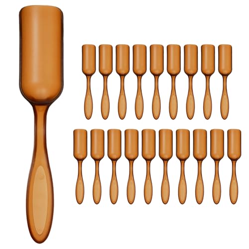 M METERXITY 20-Pack Mini Gardening Shovel Spoons, Plastic Garden Soil Scoops for Cultivation Digging Transplanting/Flower Planting/Plant Succulent, Colorful Small Gardening Tools [Brown] - color: Brown
