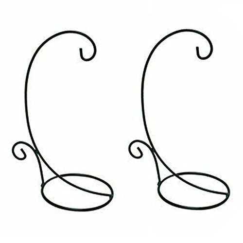 K KILIPES 2 pack 15.25" H Ornament Display Stand, Metal Black Iron Glass Ball Ornaments Rack Holder for Hanging Air Plants Terrarium Wedding Christmas Mother's Day Decor - size: S