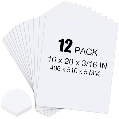 ToLanbbt 12 Pack White Foam Board, 16 x 20 x 3/16" Thick Foam Core Acid Free Poster Foamboard for Art Craft Projects, Painting, Displaying, Signage, Wedding, School - color: White, size: 16x20"-12P