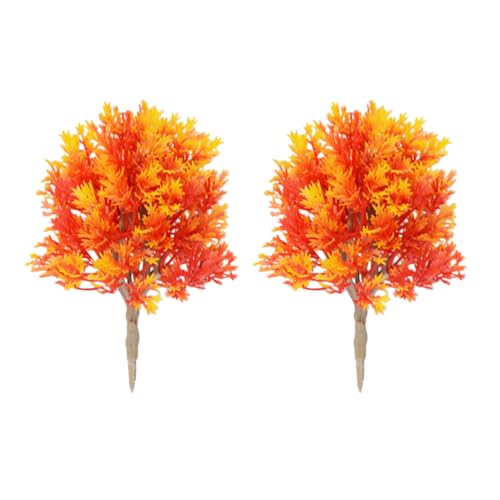 Toyvian 2 pcs Simulated Maple Tree Model 5.11 in Micro Landscape Ornament Maple Tree Shaped Decor for Table Fairy Garden Dollhouse Miniatures Bonsai Decor Garden Ornament