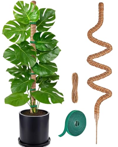MAFONE Moss Pole, 47 Inch Bendable Moss Pole Monstera Plant Support | Bendable Stakes for Potted Climbers Tall Sticks Indoor Trellis Plant Pole Moss Plant Stick Support Stake Kit - size: 47inch