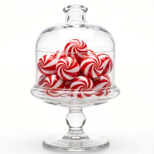 Glass Cake Stand with Dome, Clear Glass Cloche on Pedestal – Elegant Dessert Display for Cakes, Cupcakes, Cookies & Home Decor