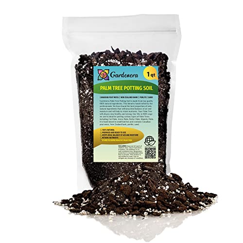 GARDENERA Palm Tree Potting Mix - The Ultimate Soil for Strong and Healthy Palms - Top Choice for Palm Tree Growers [1 Quart Bag] - size: 1 Quart Bag, style: Palm Tree Potting Mix