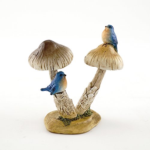 Top Collection Miniature Fairy Garden and Terrarium Statue, Bluebirds on Mushroom - color: Bluebirds on Mushroom