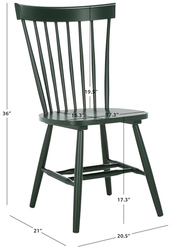 SAFAVIEH Furniture - Parker Spindle Dining Chair Set of 2 - Garden Green - Solid Wood - Classic Windsor Design - Ideal for Dining Room, Kitchen, 17.3" Seat Height (AMH8500M-SET2) - color: Garden Green