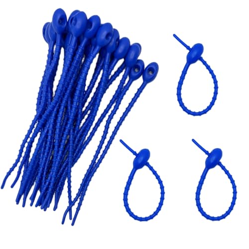 30pcs Silicone Self Locking Reusable Zip Ties for Fixing Bundling Organizing 4.7in Pastel Color Soft Cord Cable Strap Multi Purpose Twist Tie Clip for Garden Plant Home Kitchen Office (Navy Blue) - color: Navy Blue