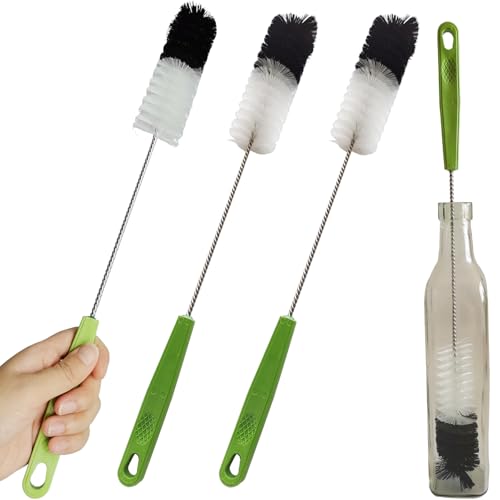 2 Pack 16" Water Bottle Brush for Cleaning, Dokpod Long Handle Bottle Cleaner Brush, Narrow Bottle Scrubber Brush, Hummingbird Feeder Cleaning Brushes, Cup Cleaner Brush, Meat Grinder Brush, for Pipe
