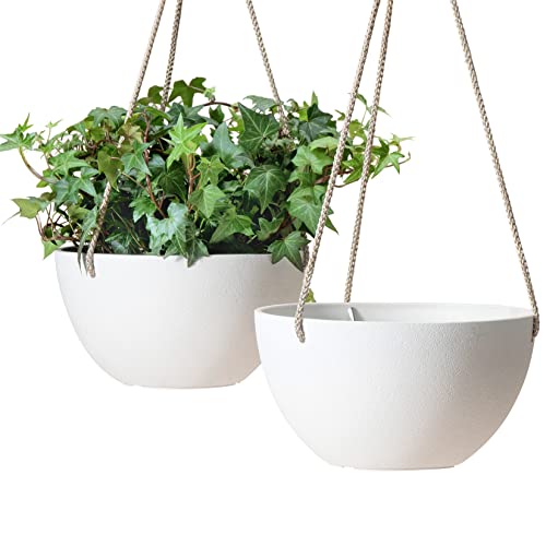LA JOLIE MUSE Hanging Planter Baskets for Indoor Plant, Set of 2, 8 Inch - color: White, size: 8 Inch