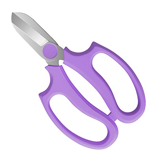 Housolution Flower Scissors, Premium Steel Garden Pruning Shears, Purple | Strong Floral Shears, Floral Fruits Leaf Scissors Hand Pruner Snip Trimming Tool for Gardening Flower Arrangement - color: Purple, size: 1 Pack